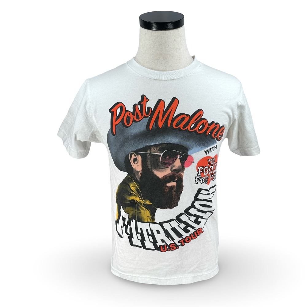 Post‎ Malone F-1 Trillion US Tour 2024 Graphic T-Shirt Mens Small White Cotton